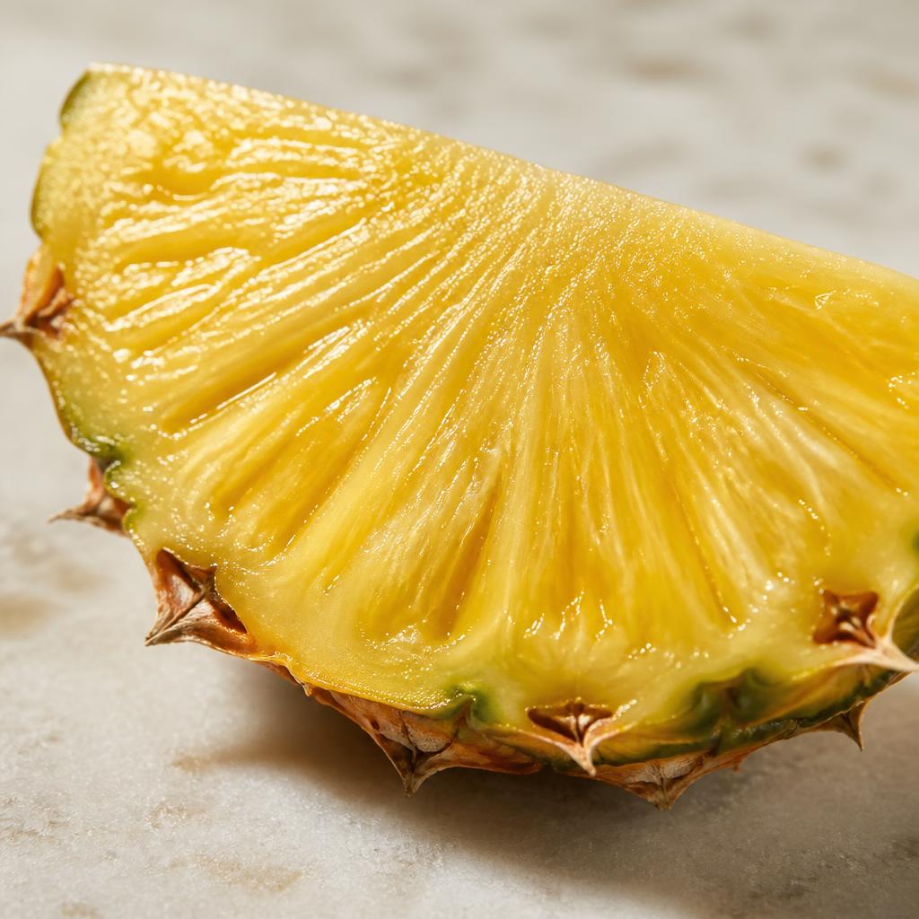 A vibrant slice of golden MD2 pineapple
